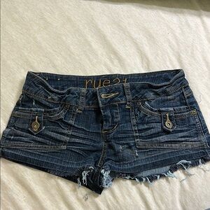 Rue21 Blue Jean Shorts Distressed Cut-Off Style